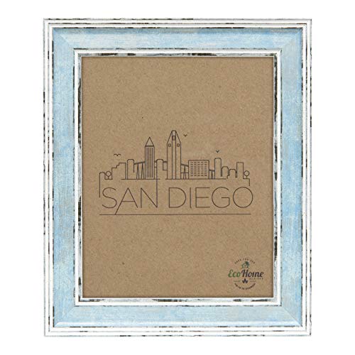 Product Cover Picture Frame 8x10 Distressed Blue - Mount Desktop Display, Frames by EcoHome