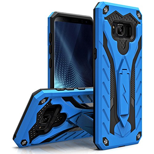 Product Cover Zizo Static Series Compatible with Samsung Galaxy S8 Plus Case Military Grade Drop Tested with Built in Kickstand Blue Black