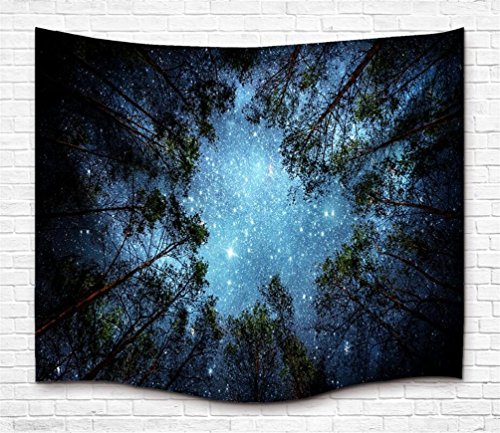 Product Cover Tapestry Wall Hanging Wall Tapestry Forest Starry Tapestry Galaxy Tapestry Milky Way Tapestry Sky Tapestry Tree Tapestry Mandala Bohemian Tapestry for Bedroom Dorm Decor