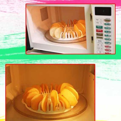 Product Cover Whitelotous Potato Chips Baking Tray Microwave Oven Fat Free Potato Chips Maker Home Baking Tool