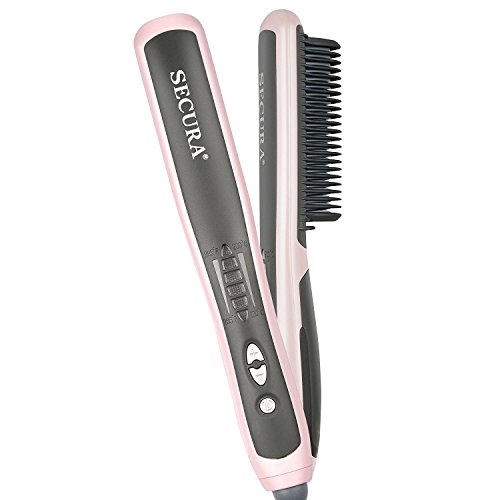 Product Cover Secura Hair Straightener Comb with PTC Ceramic Heating Elements and 6 Levels of Temperature Control - Model:SC-6L