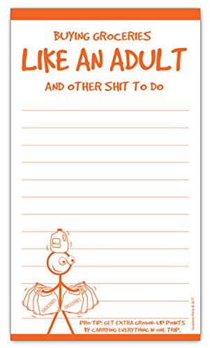 Product Cover Grocery List Magnet Pad - Buying Groceries Like an Adult Funny Gift