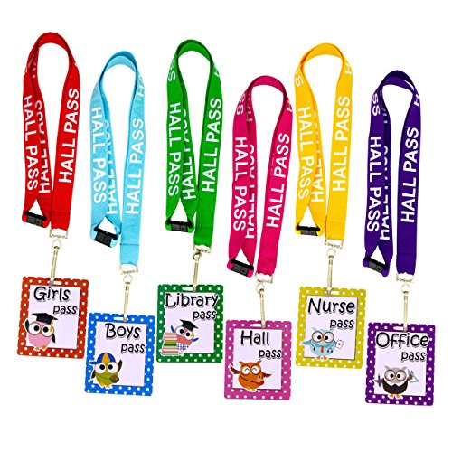 Product Cover Owl Hall Pass Lanyards and School Passes Set of 6