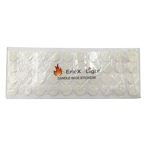 Product Cover EricX Light 120 pcs Candle Wick Stickers,Made of Heat Resistance Glue Adhere Steady in Hot Wax for Candle Making