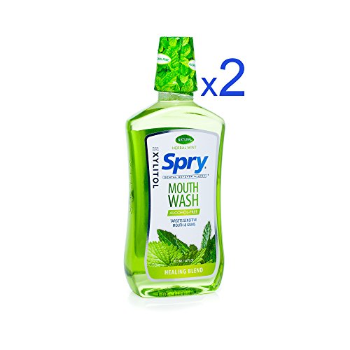 Product Cover Spry Alcohol-Free Xylitol Mouthwash, Natural Herbal Mint, Healing Blend - 16 fl oz (2 Pack)