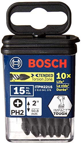 Product Cover Bosch ITPH2215 15 Pc. Impact Tough 2 In. Phillips #2 Power Bits