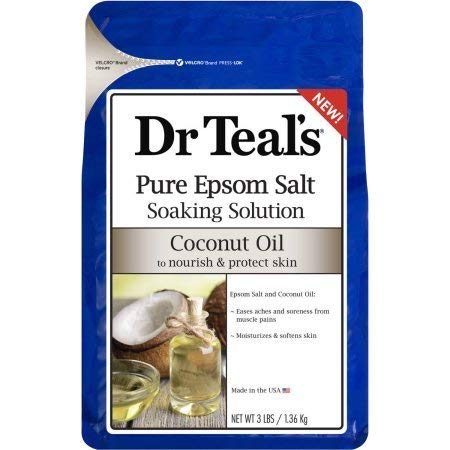 Product Cover Dr Teals Coconut Oil Pure Epsom Salt Soaking Solution 3 lbs (Pack of 2)