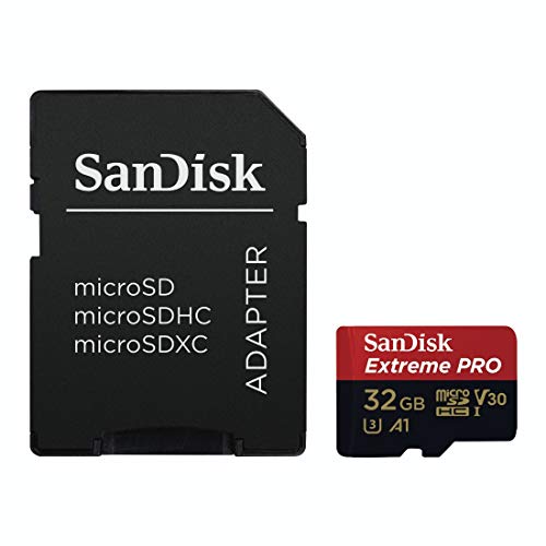 Product Cover SanDisk Extreme PRO microSDHC Memory Card Plus SD Adapter up to 100 MB/s, Class 10, U3, V30, A1 - 32GB SDSQXCG-032G