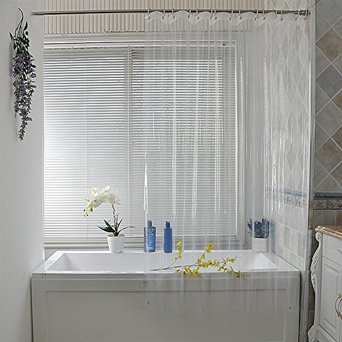 Product Cover Eforgift Weighted Clear Shower Curtain Liner Waterproof, Narrow Size Shower Curtain for Bathroom with 2 Magnets (36Wx72L, Clear)