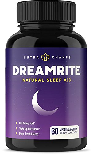 Product Cover DREAMRITE Natural Sleep Aid - Non-Habit Forming Vegan Sleeping Pills - Herbal Complex with Valerian, Chamomile, Magnesium, Hops Extract, Melatonin - 60 Vegetarian Capsules - Relax & Calm Supplement