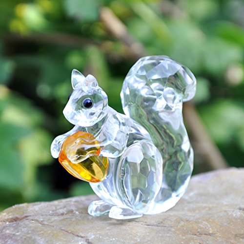 Product Cover H&D Crystal Animals Squirrel Collectible Figurine Paperweight Table Centerpiece Ornament