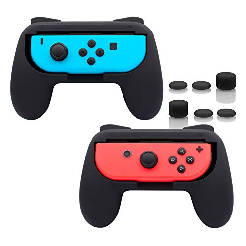 Product Cover FASTSNAIL Grips for Nintendo Switch Joy-Con, Wear-resistant Handle Kit for Switch Joy Cons Controller, 2 Pack (Black)
