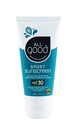 Product Cover All Good Sport Sunscreen Lotion - Zinc Oxide - Coral Reef Safe - Water Resistant - UVA/UVB Broad Spectrum - SPF 30 (3 oz)