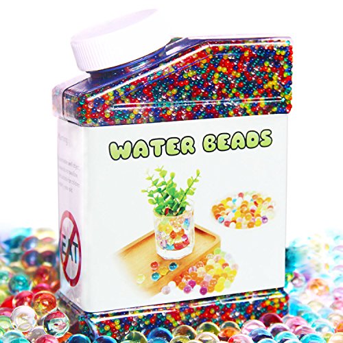 Product Cover ELONGDI Water Beads Pack Rainbow Mix Over 50,000 Ories Beads Growing Balls, Jelly Water Gel Beads for Spa Refill, Kids Sensory Toys, Vases, Plant, Wedding and Home Decor