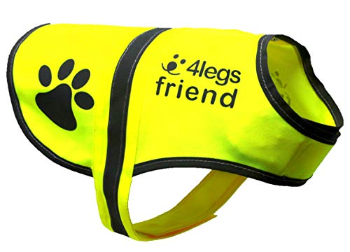 Product Cover Dog Safety Reflective Vest (5 Sizes,Large) - High Visibility for Outdoor Activity Day and Night, Keep Your Dog Visible, Safe from Cars & Hunting Accidents | by 4Legs Friend
