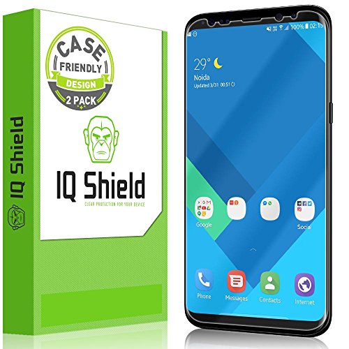 Product Cover IQ Shield Screen Protector Compatible with Samsung Galaxy S8 (2-Pack)(Case Friendly)(Not Glass) Anti-Bubble Clear Film