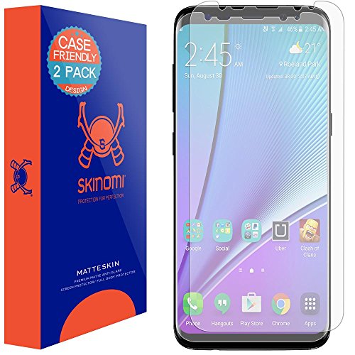 Product Cover Skinomi Matte Screen Protector Compatible with Galaxy S8 Plus (2-Pack)(Case Friendly) Anti-Glare Matte Skin TPU Anti-Bubble Film