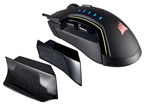 Product Cover CORSAIR GLAIVE - RGB Gaming Mouse - Comfortable & Ergonomic - Interchangeable Grips - 16000 DPI Optical Sensor - Black