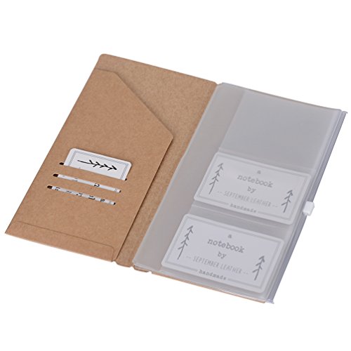 Product Cover Kraft File Folder + Zipper Pouch & Card Sleeve Travel Accessories Pack - Refills for Standard Size Travelers Notebook
