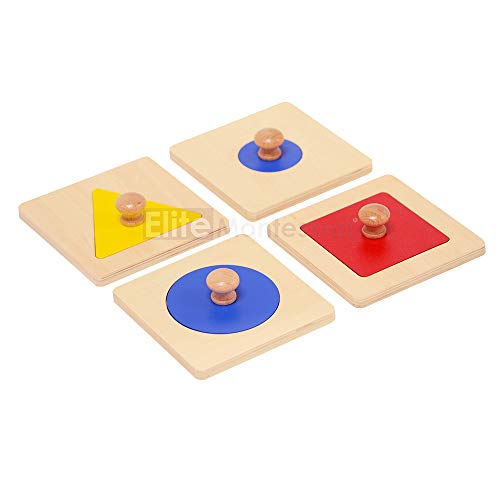 Product Cover Elite Montessori Single/Multiple Shape Puzzles Preschool Toddler Learning Material (Single Shape Puzzles)
