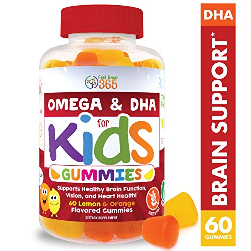 Product Cover Complete DHA Gummies for Kids by Feel Great 365 (20 Servings), Omega 3 6 9 from Algae, Chia, and Coconut Oil, Supports Healthy Brain Function, Vision, and Heart Health in a Chewable Vegan Supplement