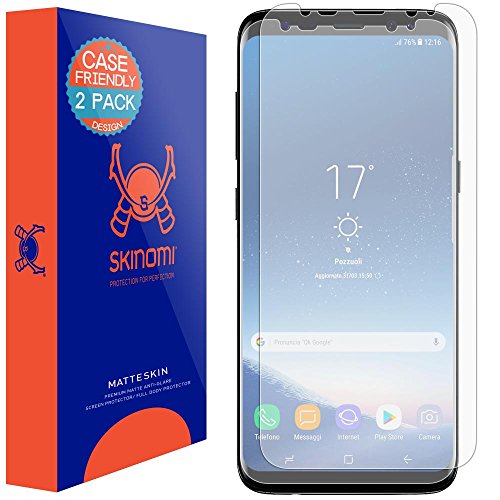 Product Cover Skinomi Matte Screen Protector Compatible with Galaxy S8 (2-Pack)(Case Friendly) Anti-Glare Matte Skin TPU Anti-Bubble Film