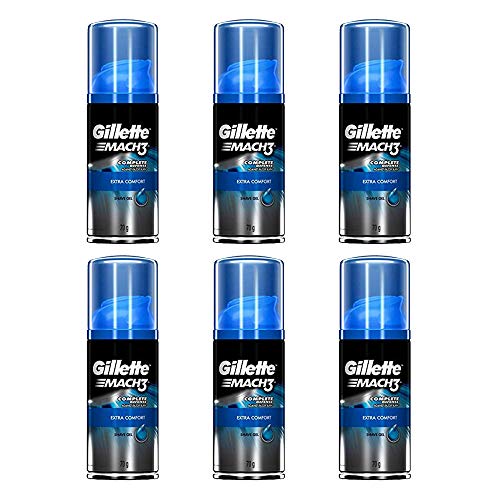 Product Cover Gillette Mach3 Extra Comfort Shave Gel Shaving Cream Travel Size 2.5oz (6-Pack)