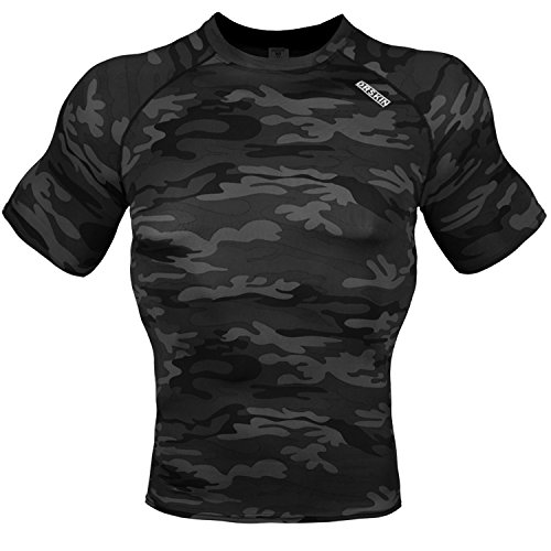 Product Cover DRSKIN Men's Compression Cool Dry Sports Short Sleeve Shirt Baselayer T-Shirt Athletic Running Rashguard