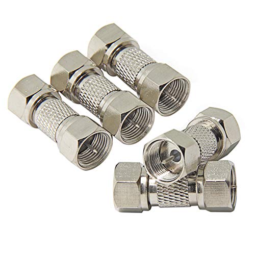 Product Cover Ancable F Type Male to Male 75 OHM Coax Adapter Coupler 5-Pack