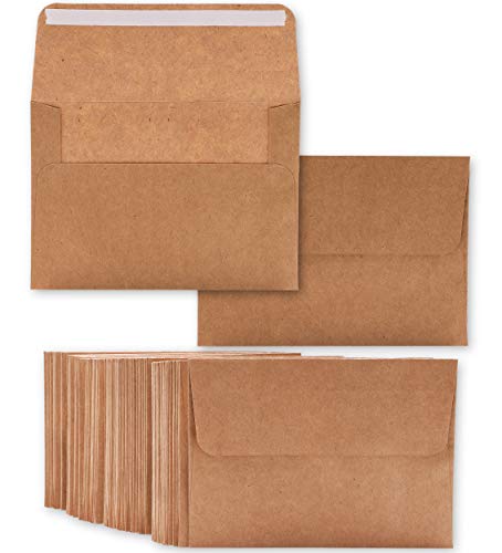 Product Cover Best Paper Greeting A4 Invitation Envelopes - 50 Pack - Square Flap Kraft 4 1/4 x 6 1/4 inches