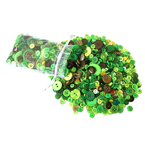 Product Cover levylisa Green Buttons - Bulk Green Button - Bright Green Sewing Crafting - Assorted Green Plastic Buttons - Green Flash Pack of Green Buttons for Arts, Crafts, Sewing and Decoration