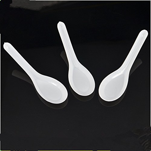 Product Cover 100 Pack Disposable Dining Asian Soup Spoons Chinese Spoon White Plastic