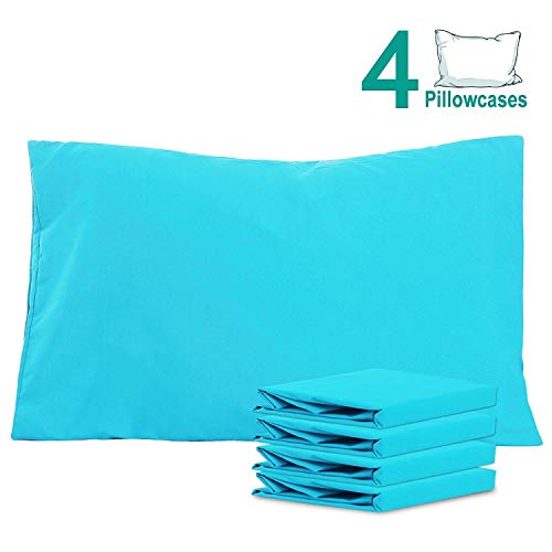 Product Cover 20x30 inches , Blue : NTBAY 100% Brushed Microfiber Pillowcases Set of 4, Soft and Cozy, Wrinkle, Fade, Stain Resistant, 20