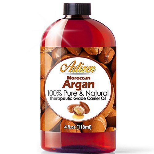Product Cover Moroccan Argan Oil - 4 Ounce Bottle (100% PURE & NATURAL) Suitable for your Hair, Face, Skin, Nails, & More - Perfect Additive to Shampoo, Lotions, and Soaps