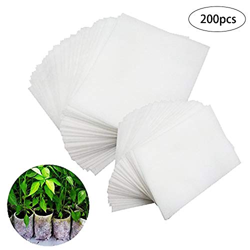 Product Cover JPSOR 200Pcs Biodegradable Non-Woven Nursery Bags Plant Grow Bags Fabric Seedling Pots