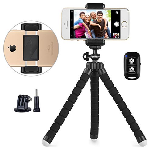 Product Cover UBeesize Phone tripod, UBeesize Portable and Adjustable Camera Stand Holder with Wireless Remote and Universal Clip, Compatible with iPhone, Android Phone, Camera, Sports Camera GoPro