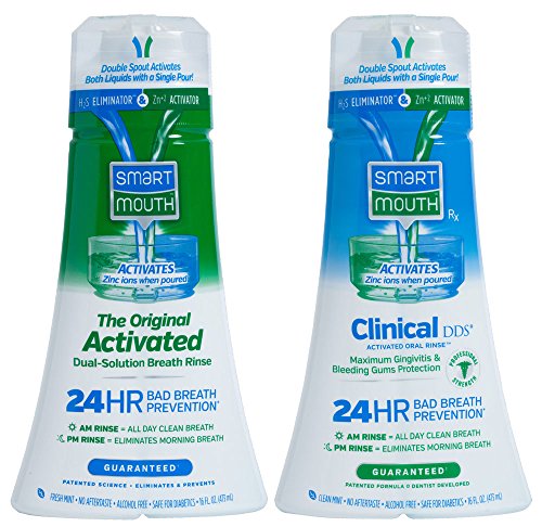 Product Cover SmartMouth Original Activated and Clinical DDS (Gum & Plaque) 24 Hour Fresh Breath Rinse, 2 Bottles, 2.51 Pound