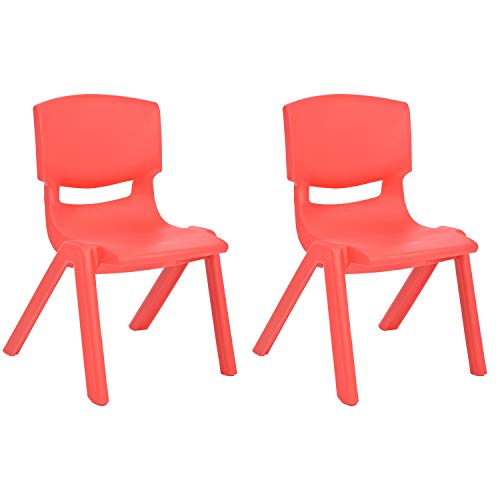 Product Cover JOON Stackable Plastic Kids Learning Chairs, Red, 20.8x12.5 Inches