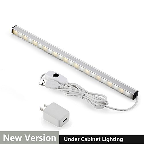Product Cover ASOKO Dimmable LED Under Cabinet Lighting, Memory Function, 12inch, Neutral White, 5000K, 3M and Magnet Mounted, UL Listed Plug, USB Powered LED Closet Light Bar, Under Counter Lighting (With UL Plug)