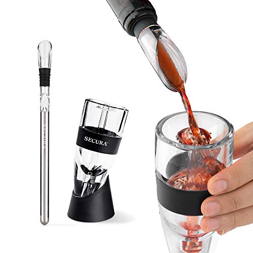 Product Cover Secura WA-101 Aerator Decanter with Wine Pouring Spout Chilling Stick, 6.3