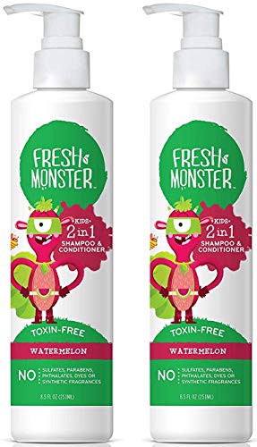 Product Cover Fresh Monster Toxin-free Hypoallergenic 2-in-1 Kids Shampoo & Conditioner, Watermelon, 2 count, 8oz.