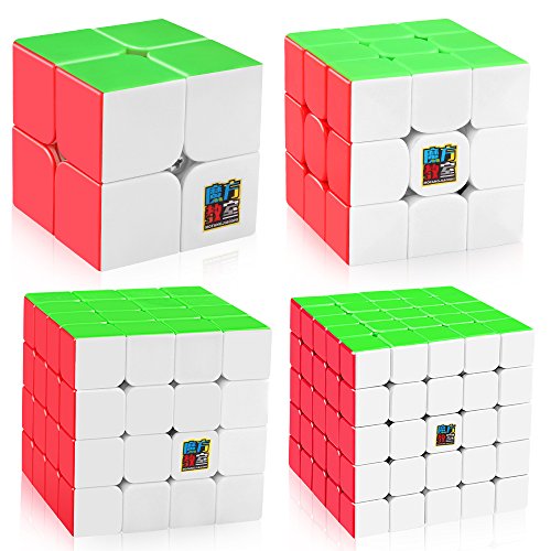 Product Cover D-FantiX Speed Cube Set, Moyu Mofang Jiaoshi MF2S 2x2 MF3S 3x3 MF4S 4x4 MF5S 5x5 Stickerless Speed Cubes Bundle with Gift Box