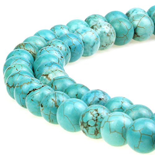 Product Cover JARTC Best Sellers Natural Stone Beads Turquoise Round Loose Beads for Jewelry Making DIY Bracelet Necklace (4mm)