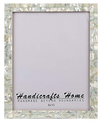 Product Cover Picture Frames Chic Photo Frame Mother of Pearl Handmade Vintage 8x10 Green