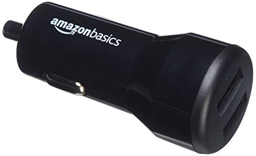 Product Cover AmazonBasics Dual-Port USB Car Charger Adapter for Apple and Android Devices, 4.8 Amp, 24W, Black