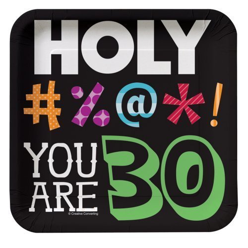Product Cover Creative Converting Holy Bleep Youre 30 7-inch Birthday Paper Plates (24 Count)