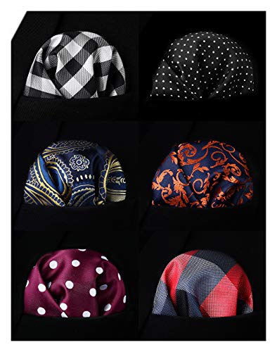 Product Cover HISDERN 6 Piece Assorted Woven Men's Pocket Square Handkerchief Wedding Gift