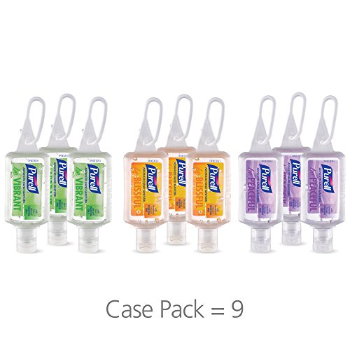 Product Cover Purell Advanced Hand Sanitizer Essentials Portable Bottle - Infused with Essential Oils, 1oz. Travel Sized Jelly Wrap Bottles (Case of 9) - 3900-09-ECME17