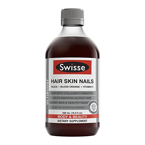 Product Cover Swisse Ultiboost Hair Skin Nails Liquid Supplement | Premium Beauty Formula, Supports Collagen Production | Rich in Vitamin C & Silica | 16.9 fl. oz., 1 Bottle