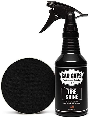 Product Cover Tire Shine Spray - Best Tire Dressing Car Care Kit for Car Tires After a Car Wash - Car Detailing Kit for Wheels and Tires with Included Tire Shine Applicator - by Car Guys Auto Detailing Supplies